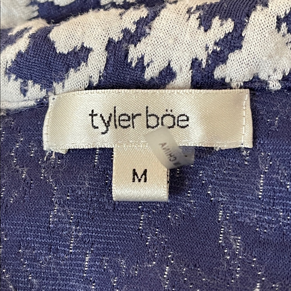 Tyler Böe Houndstooth Knit Shift Dress Size M Navy White Classic - Picture 5 of 6